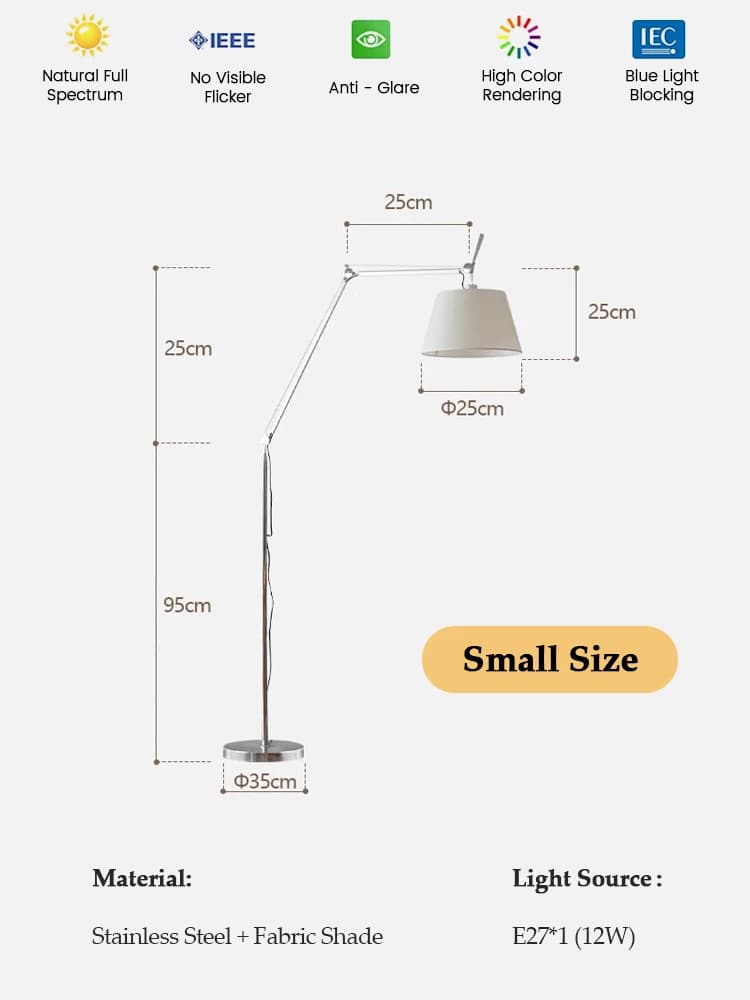 Lampe sur pied à bras articulé de style rock italien, populaire auprès des influenceurs, pour salon,