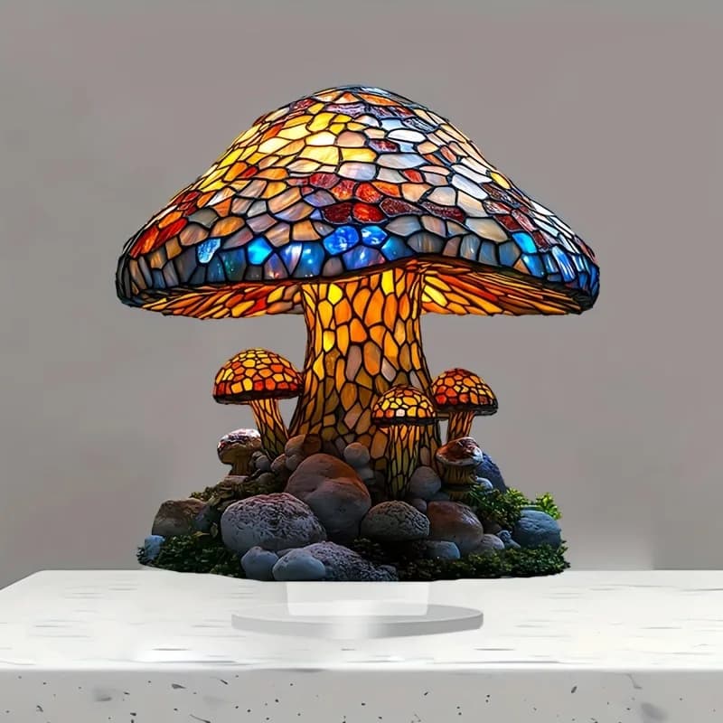 1 lampe en forme de champignon en acrylique de style bohème contemporain, sans électricité, décorati