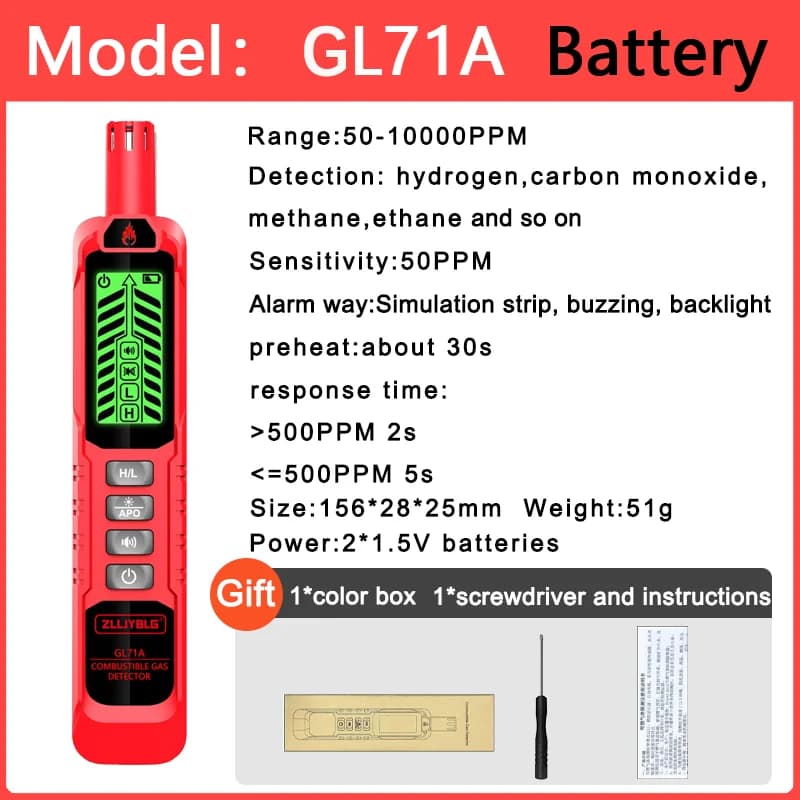 ZLLJMETER détecteur de fuite de gaz détecteur de gaz Combustible alarme Mini portable pour la locali