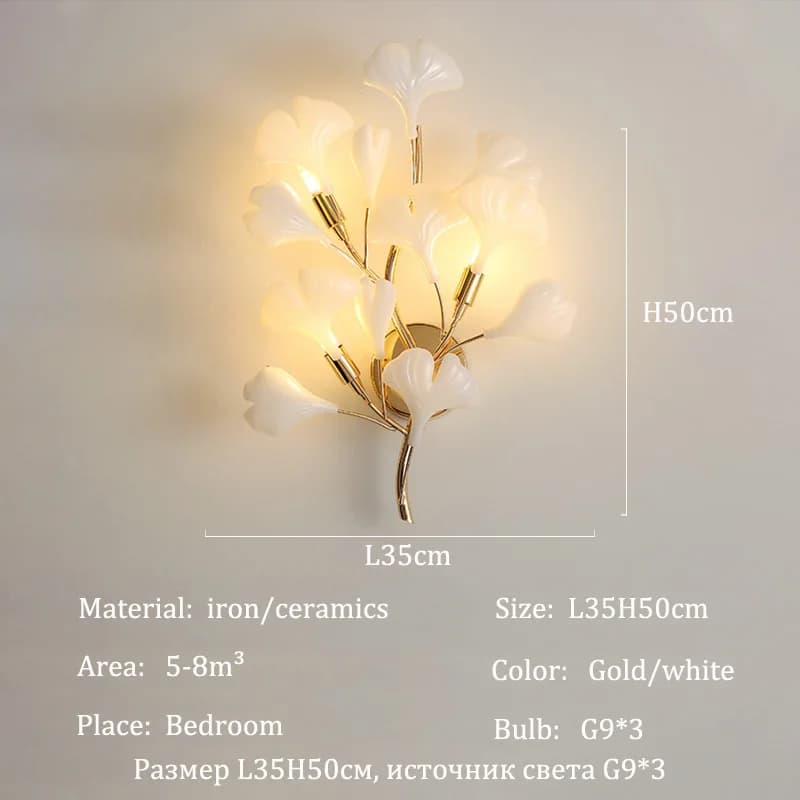 Ginkgo Biloba-Plafonnier en Céramique au Design Moderne, Luminaire Décoratif d'Nik, Idéal pour un Sa