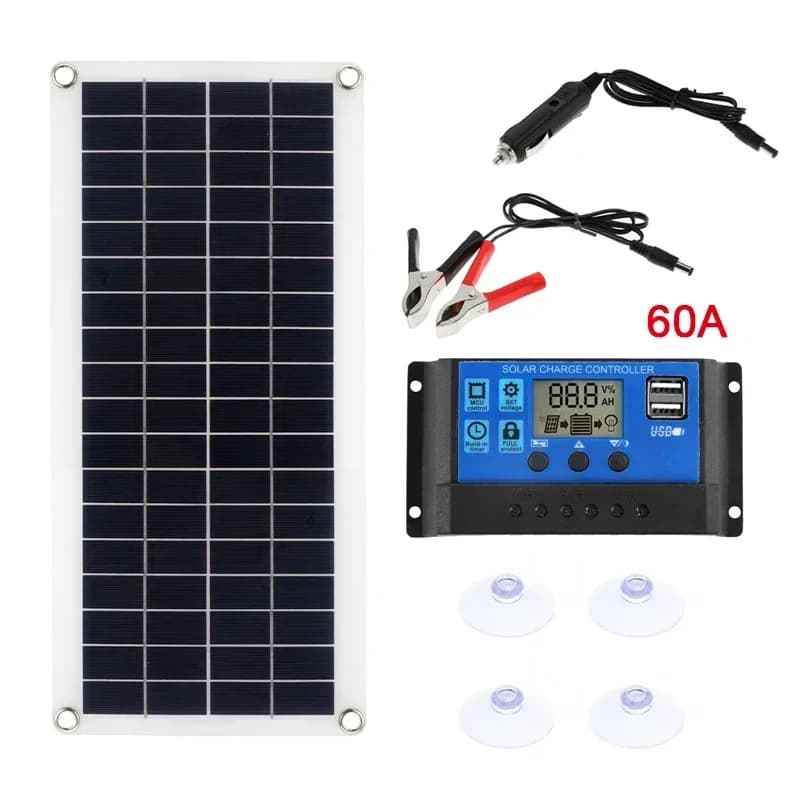 Panneau solaire 1000W 12V avec contrôleur 60A 100A Charge solaire pour téléphone RV Voiture MP3 PAD 