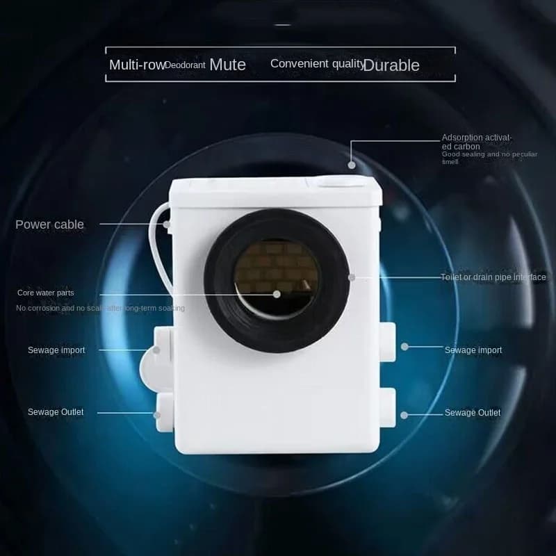 Pompe de relevage des eaux usées domestique automatique 500W avec broyeur électrique pour toilettes,