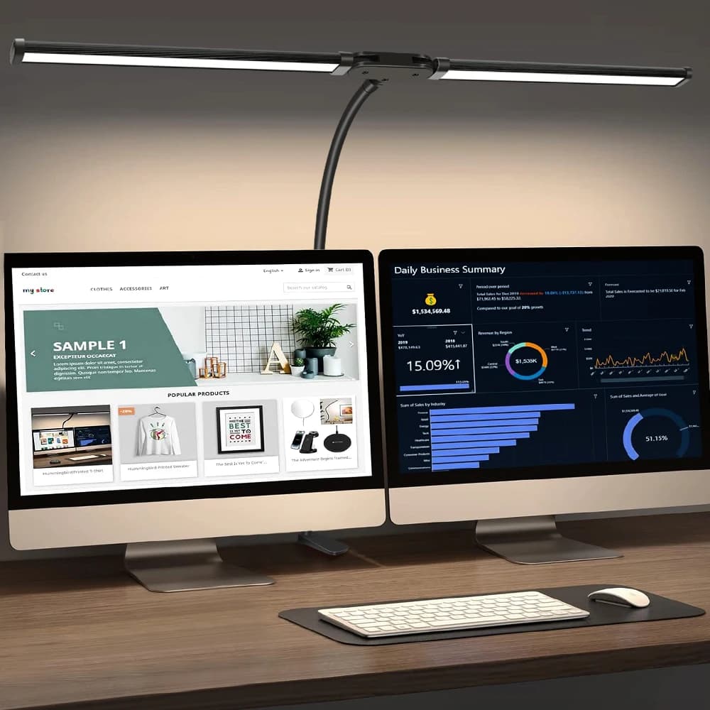 Lampe de bureau à Clip LED à Double tête, lampe de Table d'architecte pour éclairage de bureau à dom