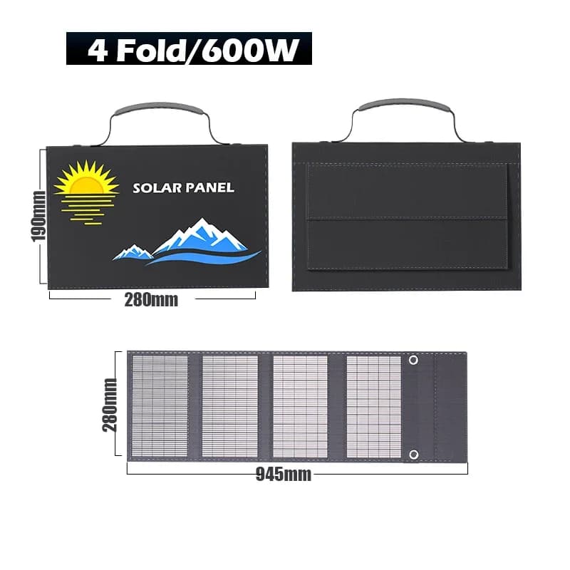 Sac de panneau solaire ultraléger, générateur solaire 600W/1000W, panneau pliant avec USB/DC, parfai