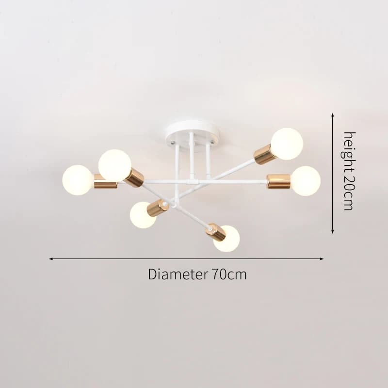 Rétro industriel en fer forgé matériel 6 têtes LED plafonnier maison Luminaire moderne salon lumière