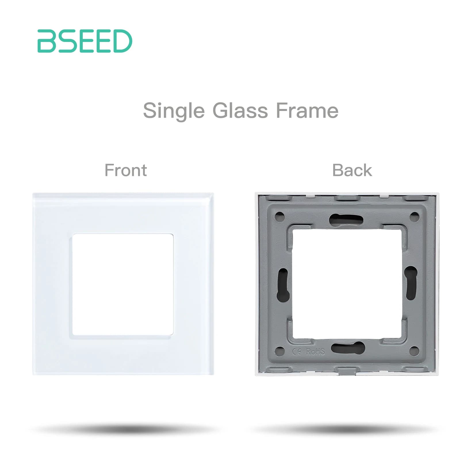 ​ BSEED Cadre de prise murale en verre standard UE avec plaque métallique 86/157/228/299mm Blanc Noi