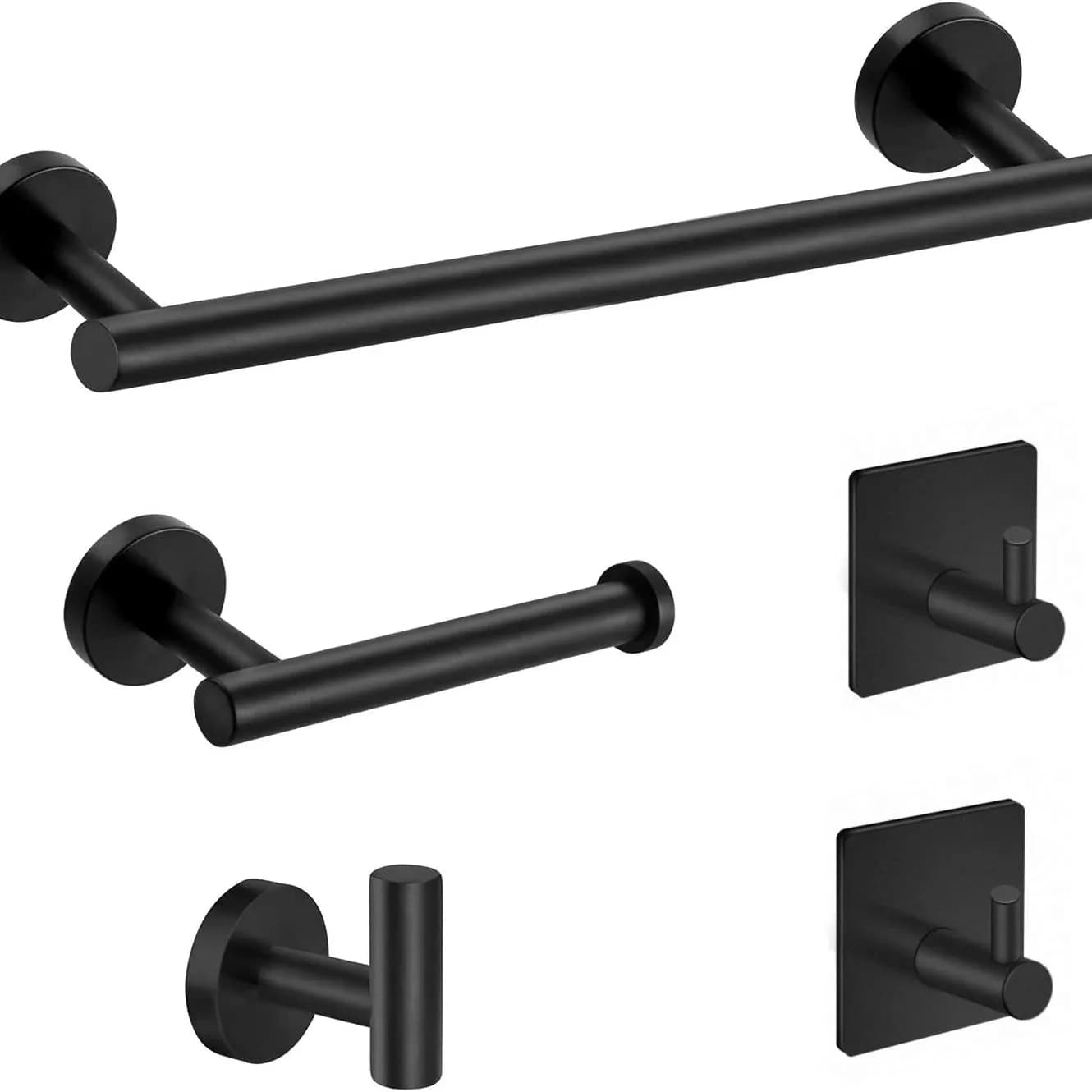 Ensemble d'accessoires de salle de bain en acier inoxydable à fixation murale : porte-serviettes, an