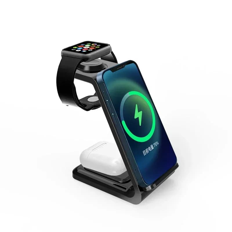 Support de chargeur sans fil 3 en 1, station de charge rapide à induction, 30W, S6, iPhone 15, 14, 1
