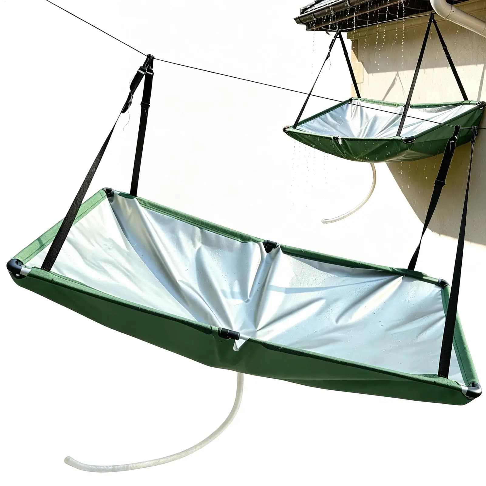 Collecteur d'eau de pluie pour jardin, tissu de récupération d'eau avec tuyau, filtre attrape-pluie 