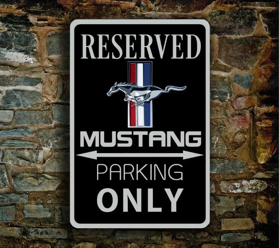 Panneau de stationnement en métal Ford Mustang, panneaux Mustang, panneau de Garage, cadeau Mustang,