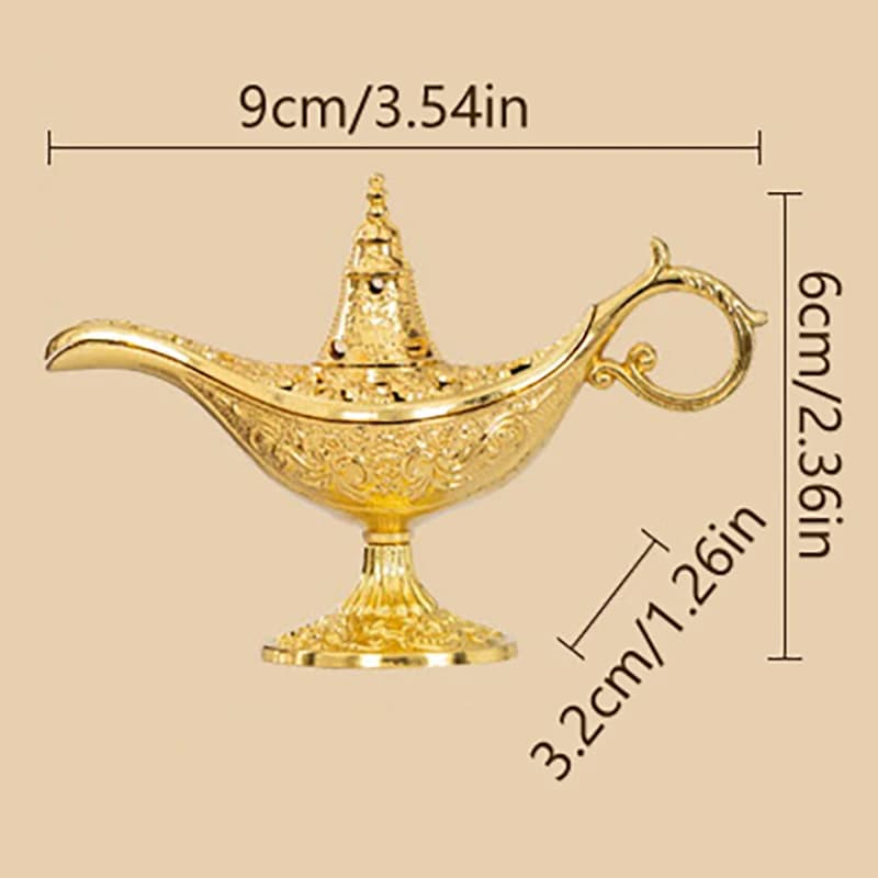 Lampes génie magique Aladdin, légende creuse, brûleurs d'encens, lampe à huile de souhait rétro, déc