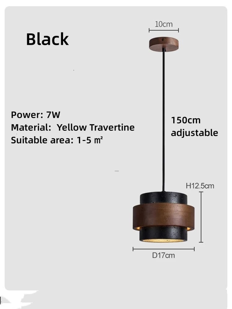 Lampe LED suspendue en pierre naturelle travertin, luminaire décoratif d'intérieur, idéal pour un Re