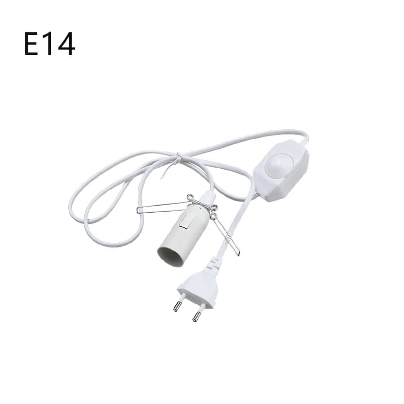 Base de lampe 1.8m, support E14, câble d'alimentation avec ampoule led T20, cordon de variateur de p
