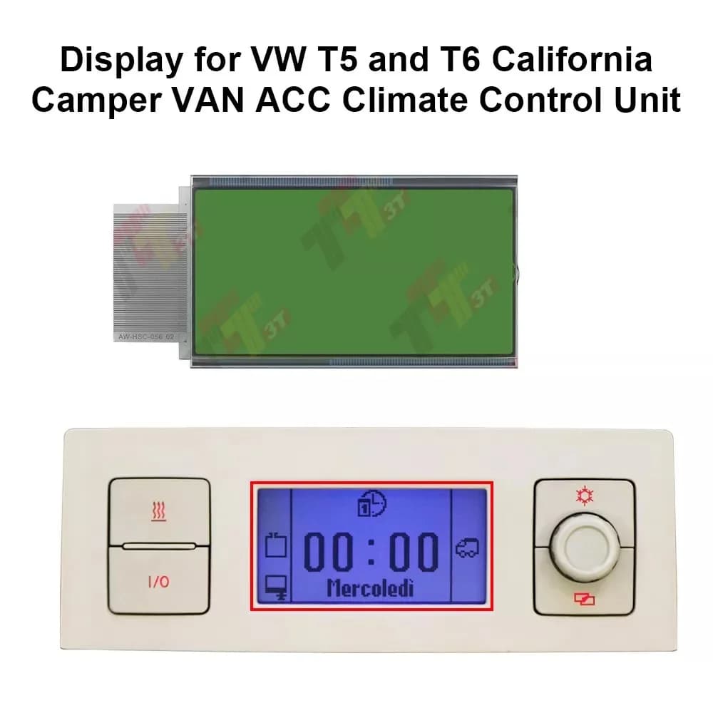 Écran LCD pour unité de climatisation VW T5 et T6 California Multivan Camper ACC
