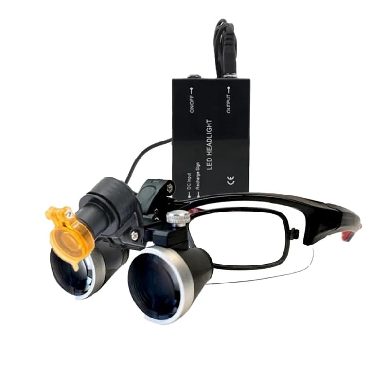Loupes binoculaires 3,5X/2,5X avec monture de prescription, lampe frontale médicale 5W à luminosité 