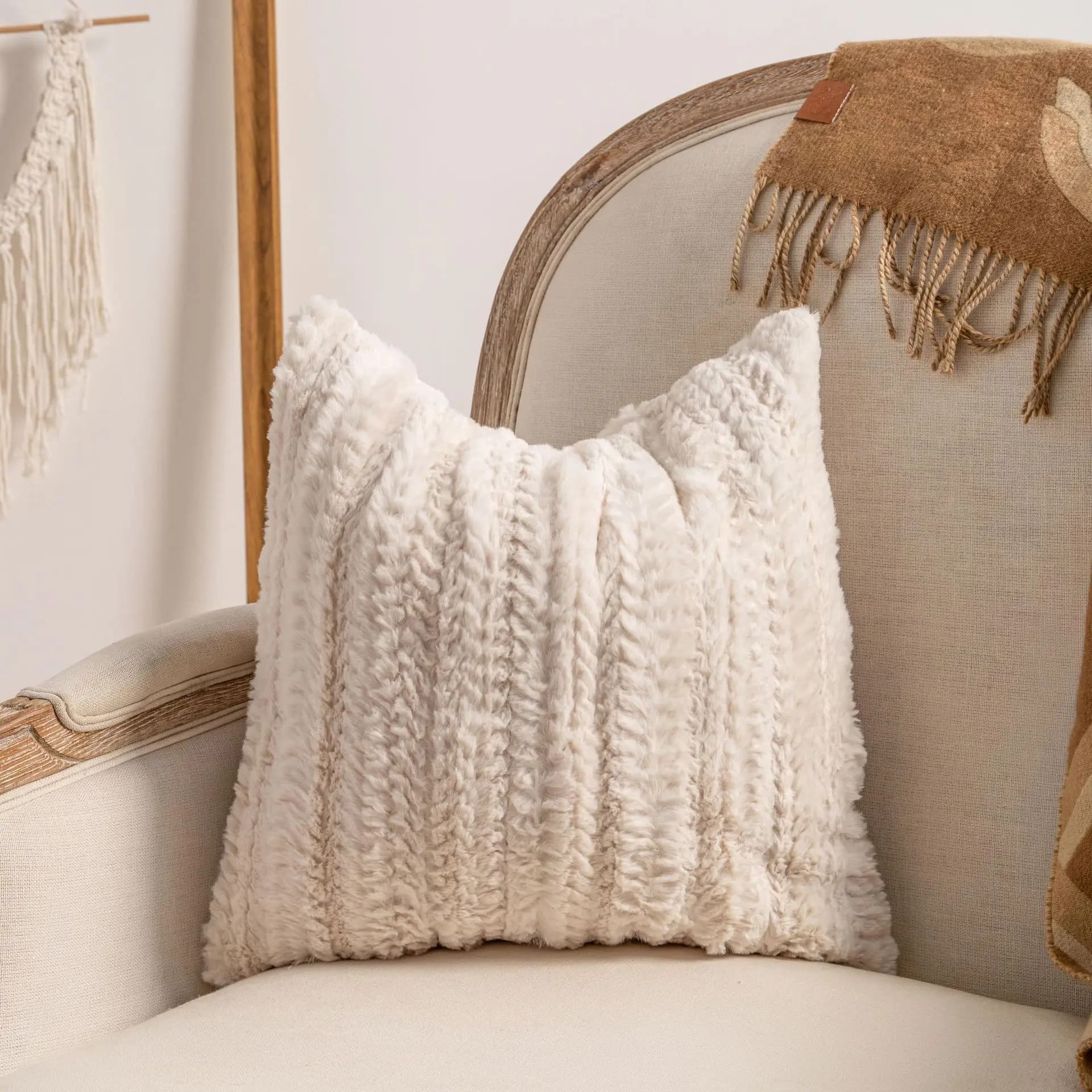 Accessoires pour la maison bohème rayé taie d'oreiller Beige moderne luxe canapé housse de coussin d