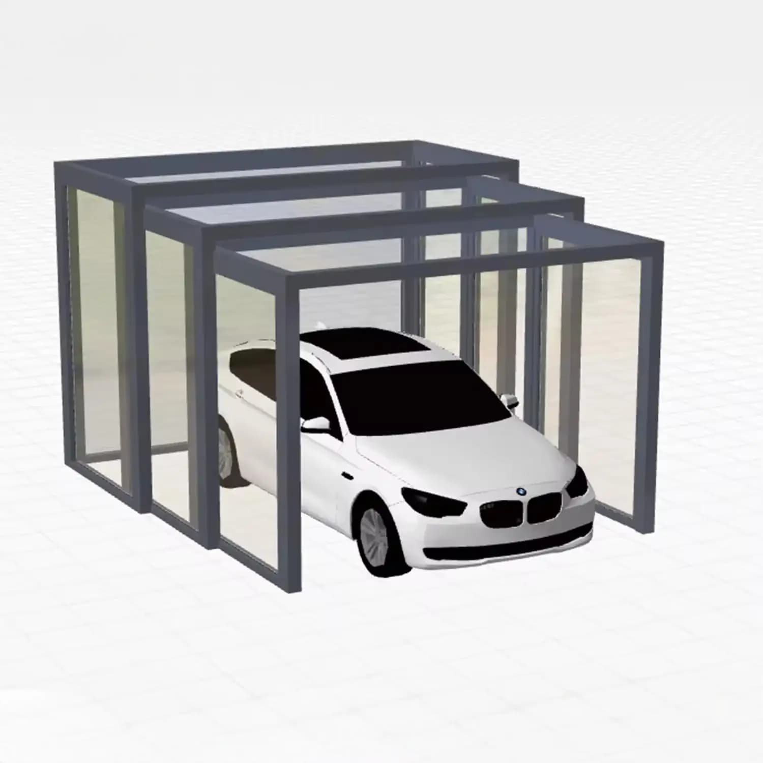 Carport rétractable électrique pliable mobile - Auvent de garage et de maison en verre automatique i
