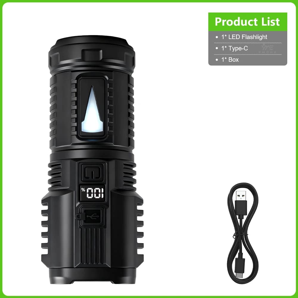 Lampe torche 90000LM longue portée, très puissante, lampe de travail rechargeable, lampes LED rechar