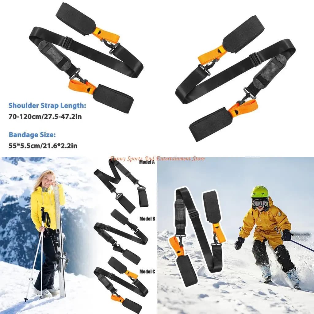 C4DE Transport sans effort pour skis, traîneaux, matériaux renforcés, sangle extérieure sécurisée