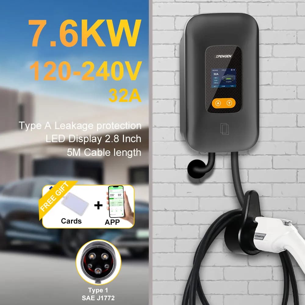 IPENGEN-Station de recharge EVSE pour véhicule électrique, 32A, 40A, 50A, 7,6 KW, 9,6 KW, 12KW