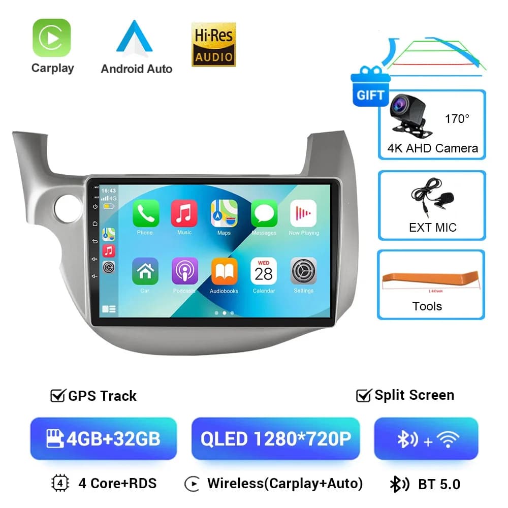Autoradio Android 16 pour HONDA FIT JAZZ 2007 – 2013, lecteur vidéo multimédia, connexion miroir, un
