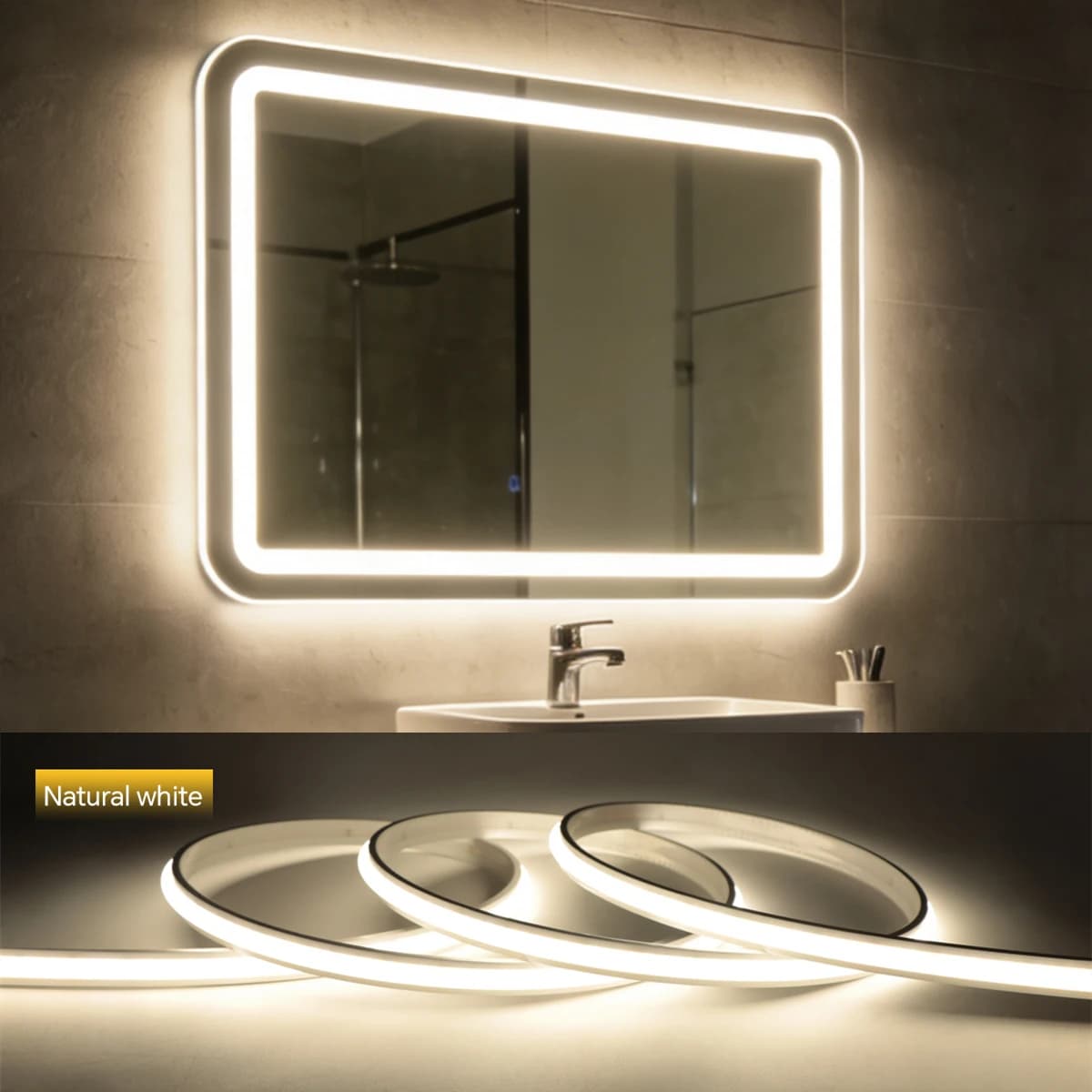 Lampe de rétroéclairage pour miroir de maquillage LED, avec interrupteur 220V, prise EU, 280LEDs/m, 