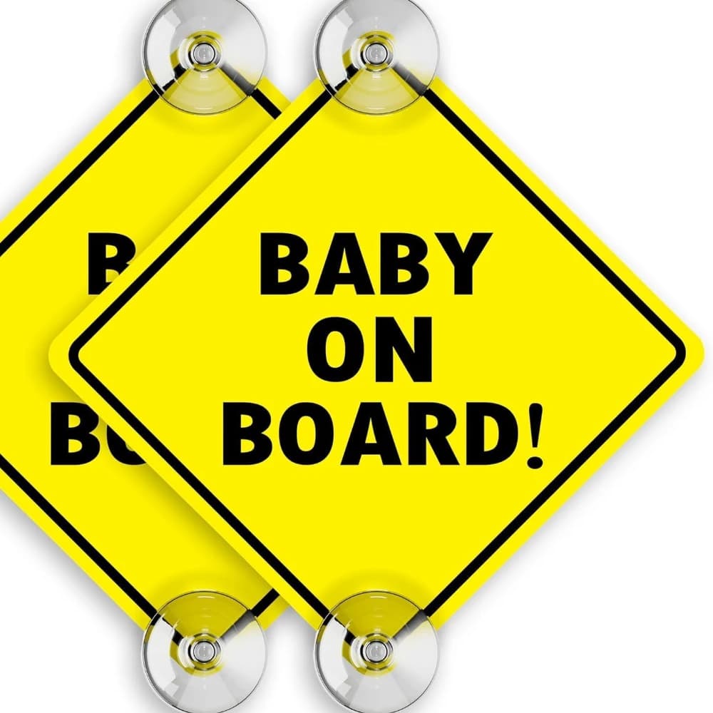 ASSURED SIGNS Panneau bébé à bord avec ventouses, panneaux de sécurité essentiels pour voitures – Ja