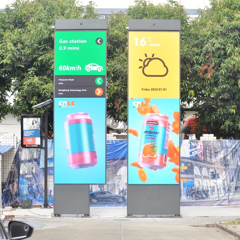 Panneaux totem LED extérieurs personnalisables, panneaux publicitaires lumineux pour stations-servic