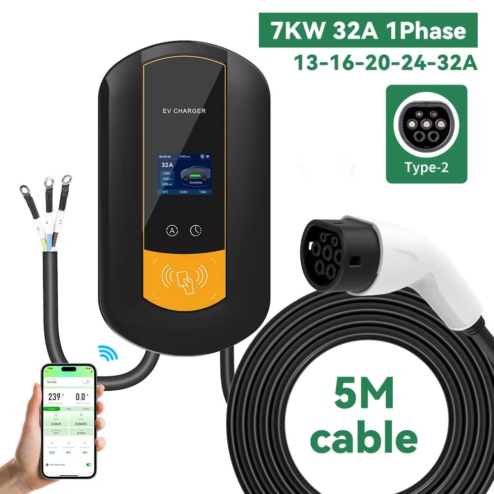 Station de recharge IPENGEN Type2 EV 7KW /11KW / 22KW, chargeur de véhicule électrique avec carte à 