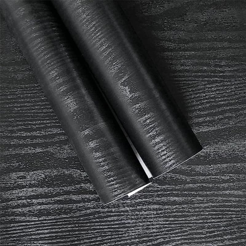 Papier peint auto-adhésif en Grain de bois noir, autocollants de garde-robe à couleur changeante pou