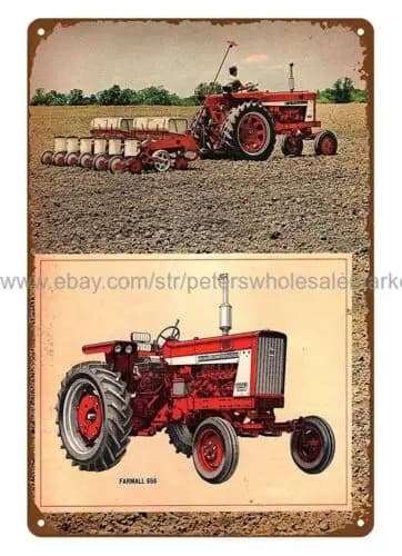 Plaque en étain pour mur d'accessoire, International Harvester, Farmall Tractor, métal, 1967