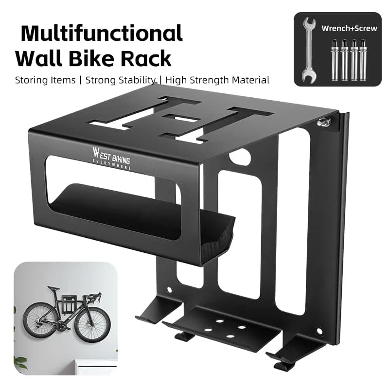WEST BIKING Porte-vélo mural multifonctionnel, support de stationnement intérieur durable pour vélo,