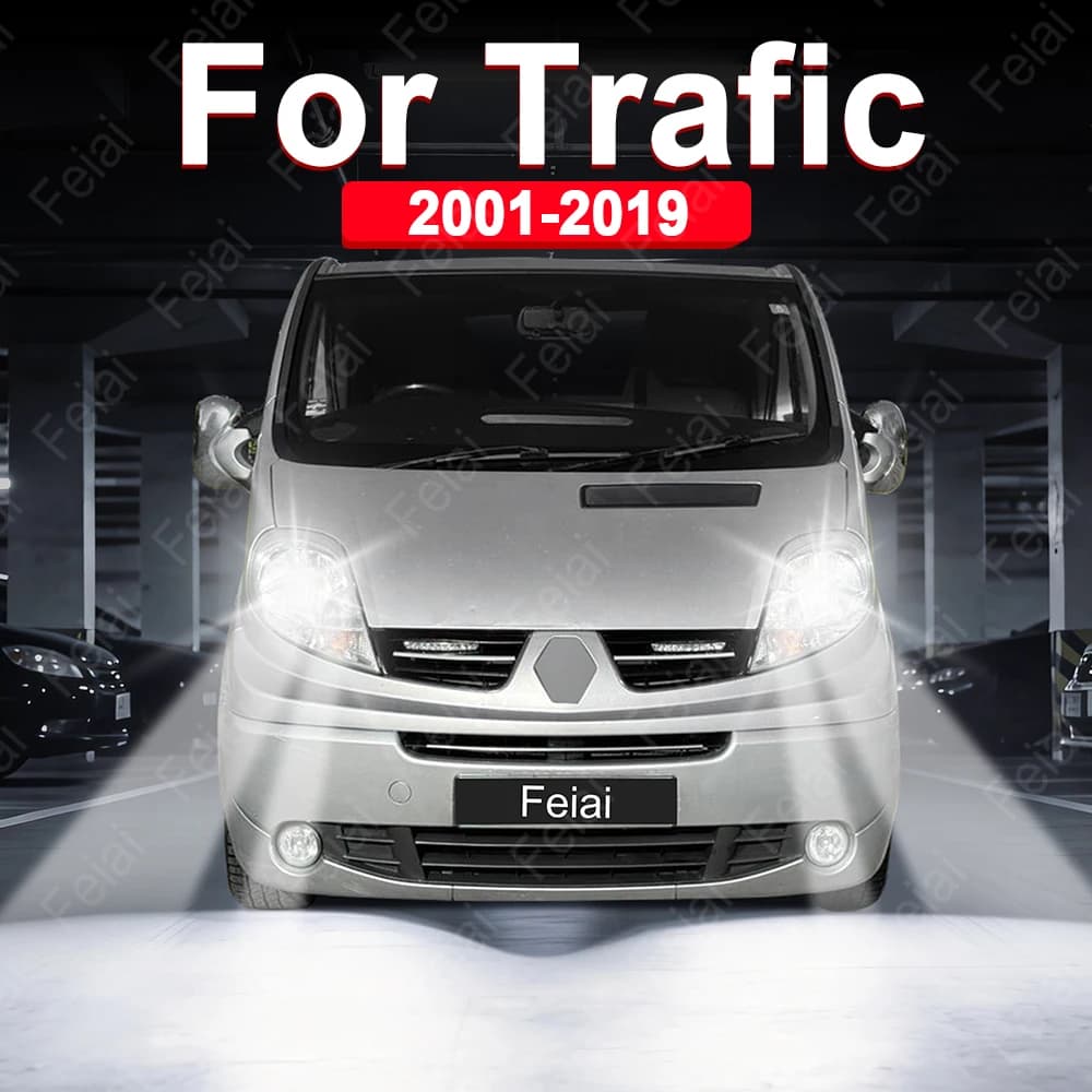 Pour Renault Trafic 2 3, ampoules LED pour phares, accessoires de tuning Trafic, 2001-2007 2008 2009