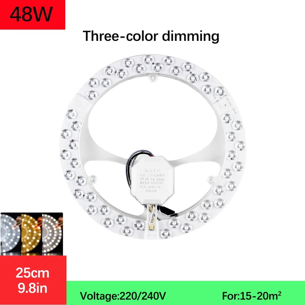 Panneau Led plafonnier 48W 96W 120W panneau Led Module de remplacement rond AC220V-240V Module Led à