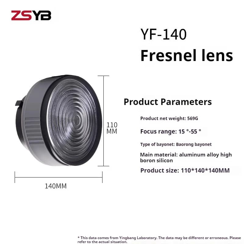 Tube de budgétaire de lampe photographique, lentille de Fresnel, n'aime optique 5 fois plus brillant