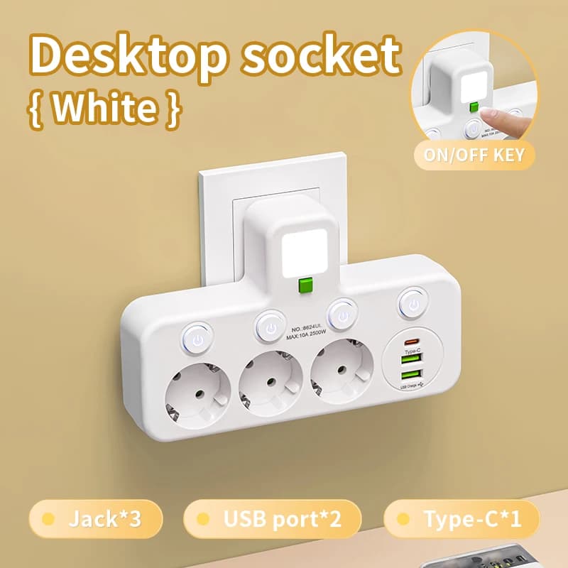 Chargeur mural avec ou sans port USB Type-C, disponible en deux spécifications : prise EU et prise d