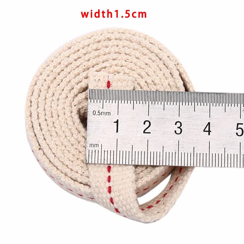 Mèche en coton tressé pour lampe à pétrole, largeur 1 mètre, 1,1/1,2/1,5/2,5 cm, pour lampe à huile 