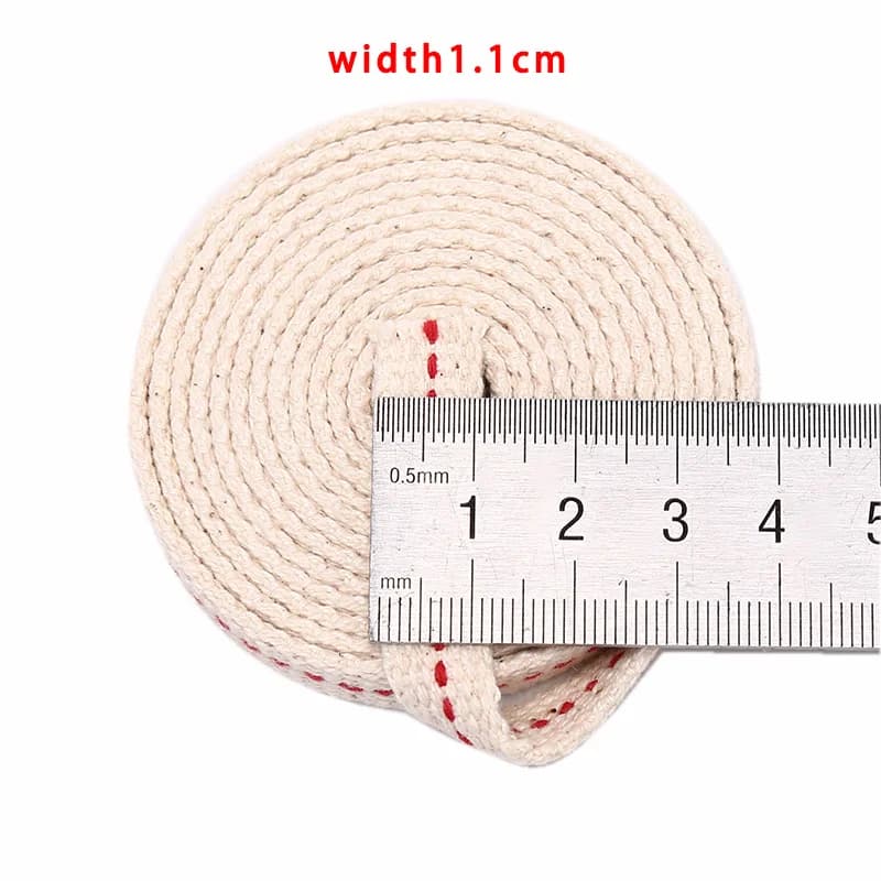 Mèche de lampe à kérosène en coton tressé, mèche plate pour lampe à huile, 1 mètre