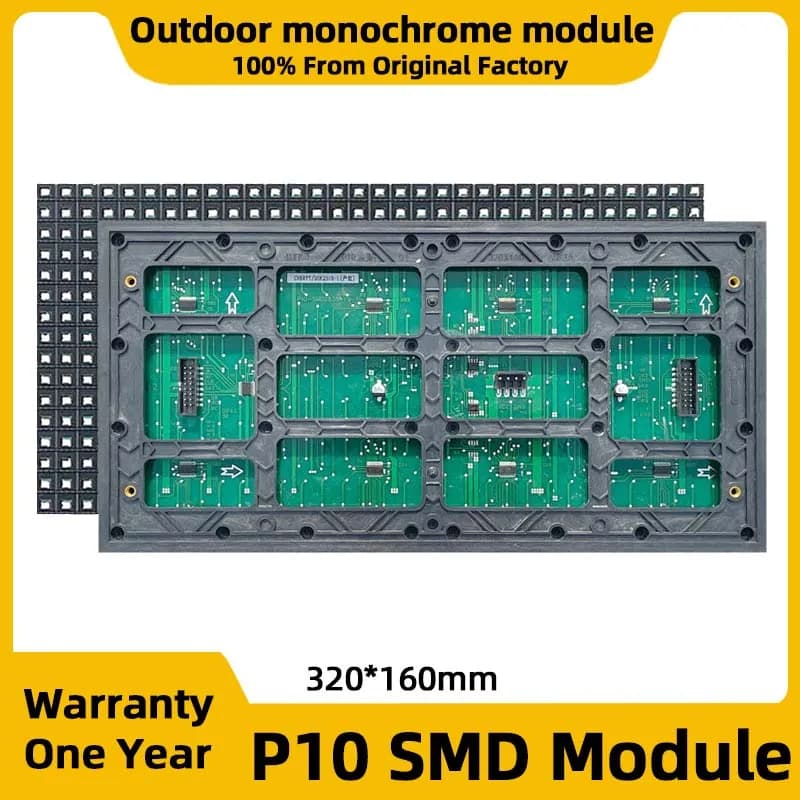 Panneau LED P10 couleur unique, signalisation numérique SMD, affichage LED étanche pour l'extérieur,