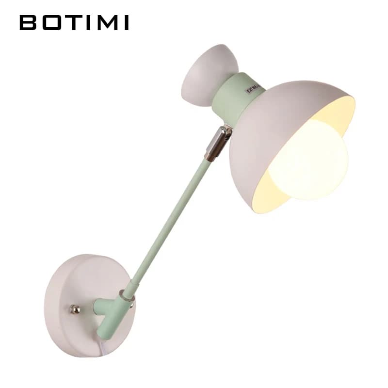 BOTIMI nordique mur LED lampe moderne applique murale réglable Luminaira lampe de chevet abat-jour e