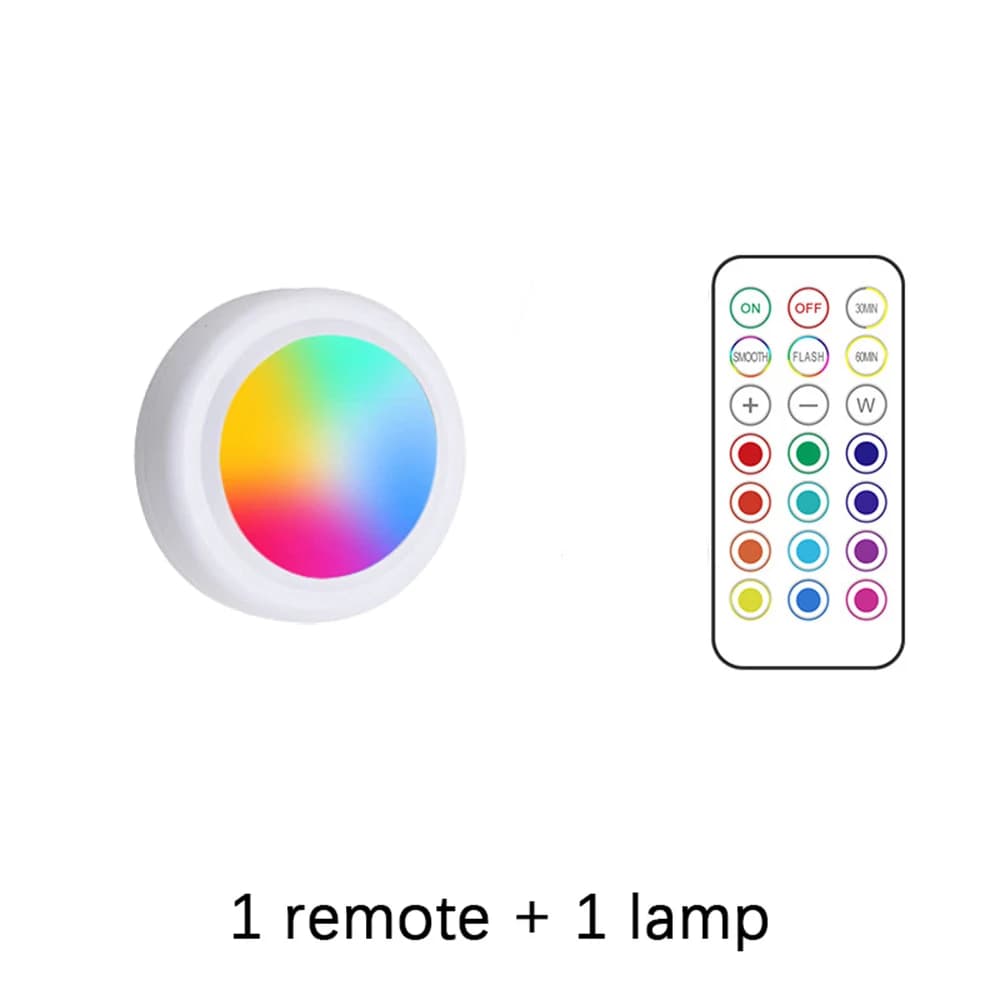 Lumières LED sous-meuble couleur rvb, batterie sans fil, télécommande, intensité variable, lampe de 