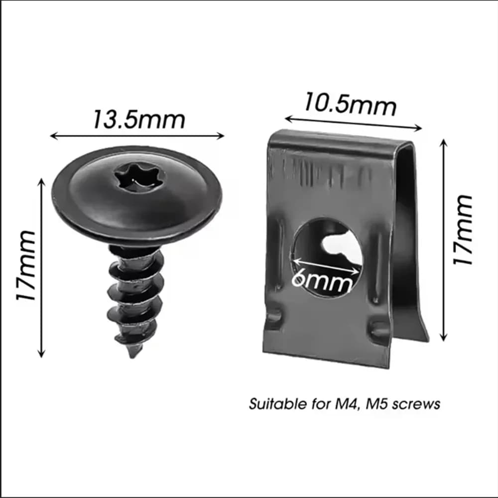 Vis fixes pour panneau mural, pinces autotaraudeuses pour moteur de voiture, boulon Torx, arc de par