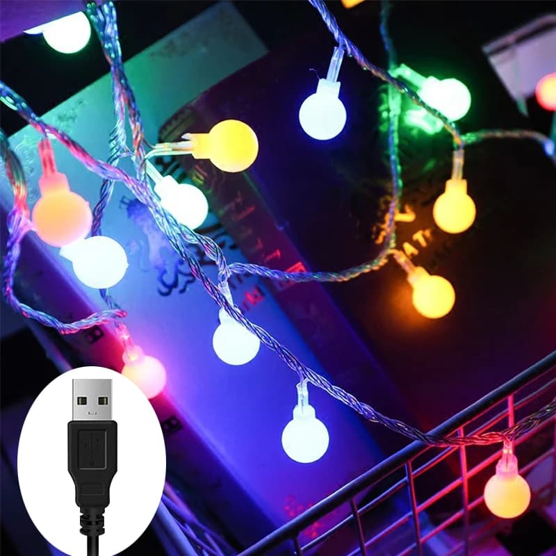 Guirlande lumineuse Globe USB 5V, étanche, pour extérieur, mariage, jardin, Noël, camping, fête, déc