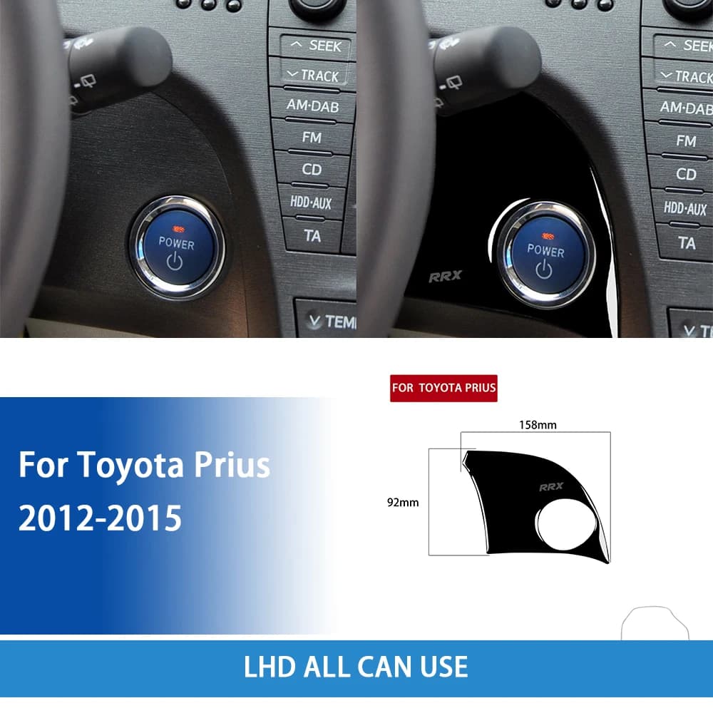 Accessoires de voiture pour Toyota Prius 2012-2015 : Poignée de porte noire brillante, couvercle de 