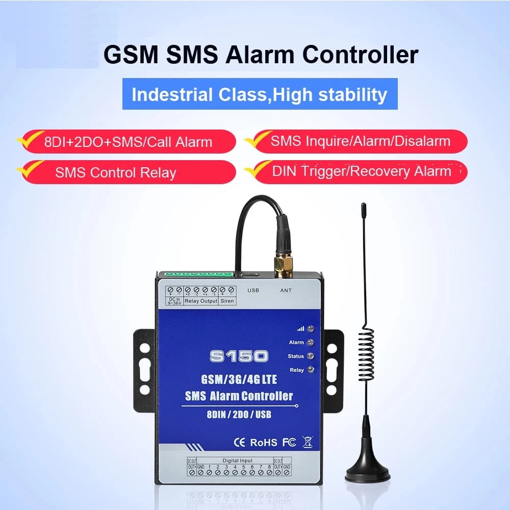 Contrôleur d'Alarme Cellulaire RTU SMS, Système de permission Industriel IoT, Commutateur, 1013G, 4G