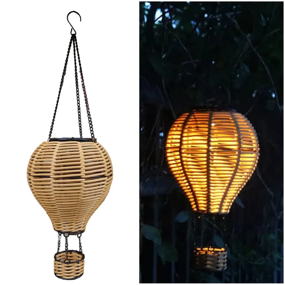Lanterne solaire suspendue en ballon à Air chaud, lanterne solaire de jardin, lumières extérieures p