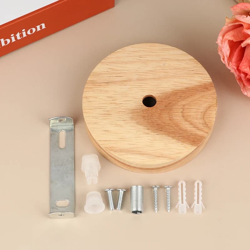 Accessoires d'éclairage à monter soi-même, Base de lampe en bois 10/12cm, plaque de plafond moderne,