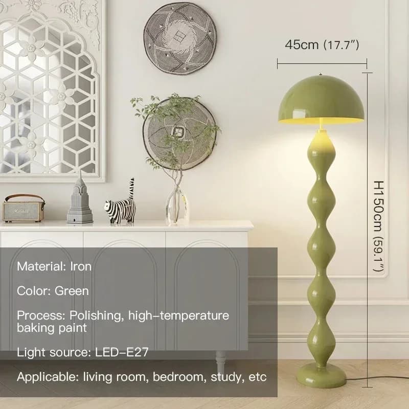 Lampe sur pied LED de style nordique médiéval, couleur crème, en forme de champignon, pour salon, ca