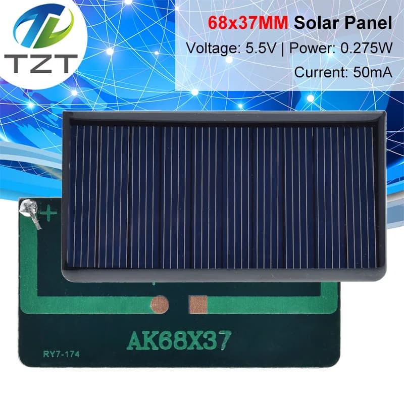1/3 pièces 5.5V 50mA panneaux solaires polycristallin 68x37mm Mini cellules solaires Sunpower bricol