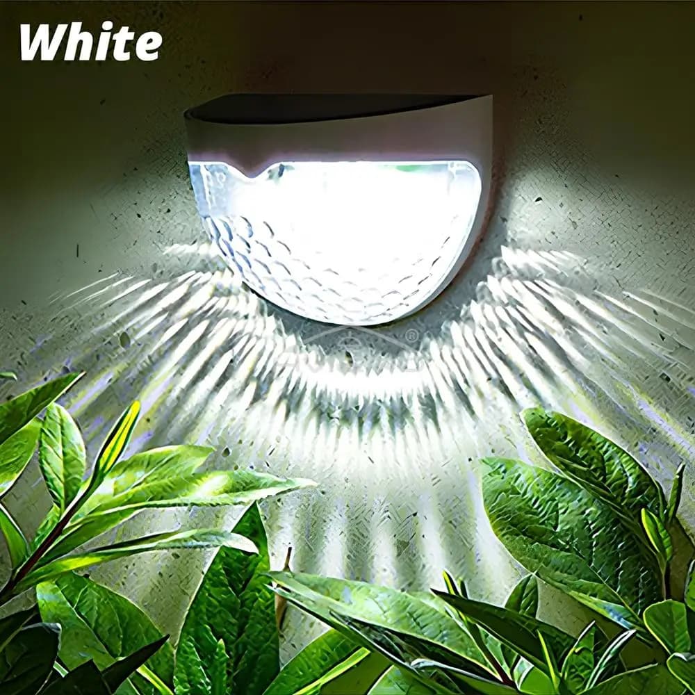 Lumière de haie solaire 6LED échelle demi-ronde IP65 étanche cour jardin balcon applique murale Indu